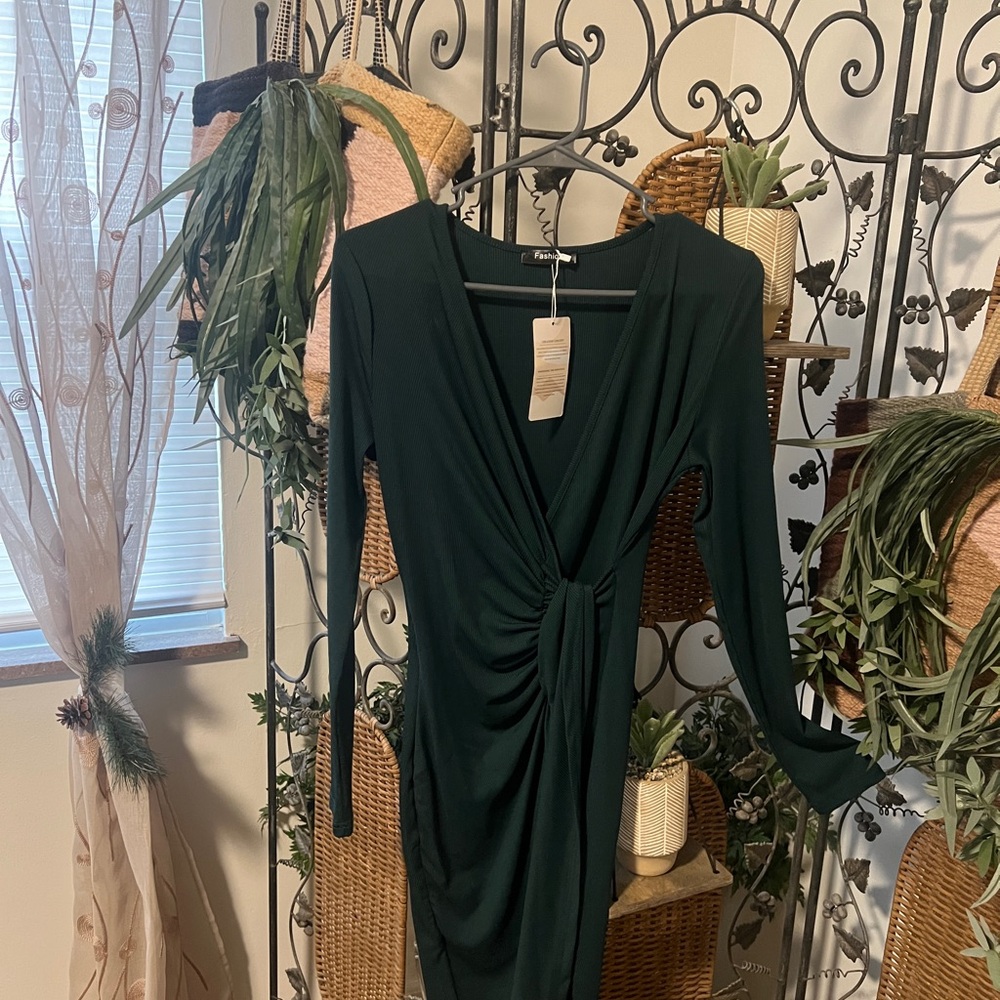 NWT Wrap Dress/ Forest Green/ Small